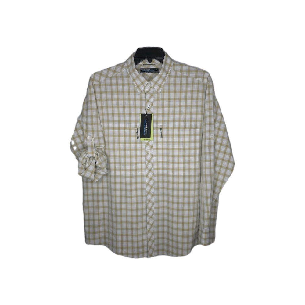 Roundtree Yorke Performance Shirt Mens Large Plaid Check The Charter NWT